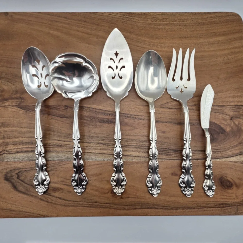 Oneida Community Beethoven Silverplate Serving Set Of 6 Pie Spoon  Betty Crocker